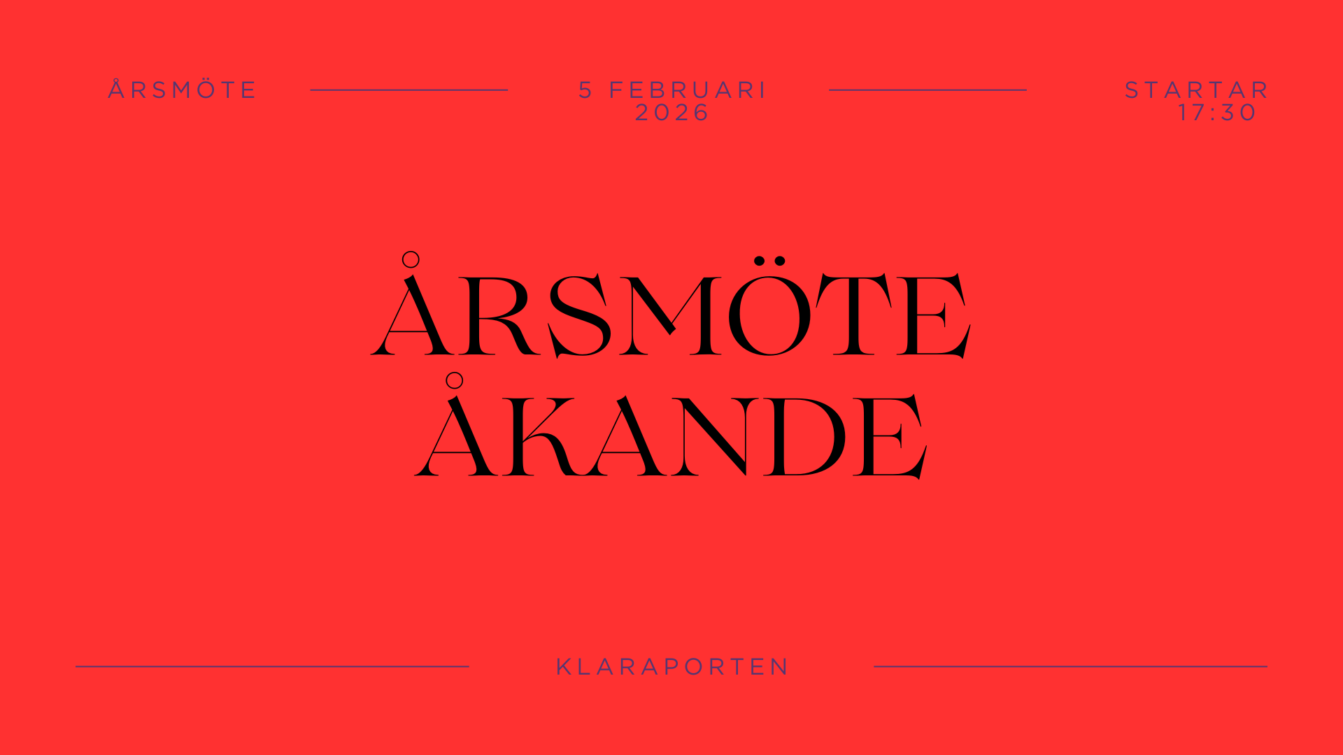 Årsmöte 2026 – Sektion Åkande (mer info kommer)